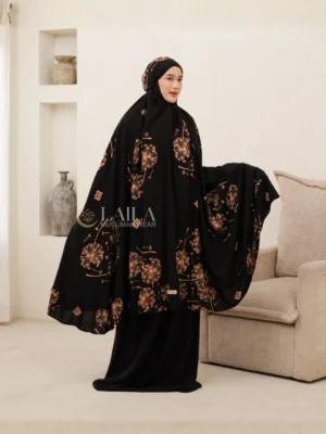 Mukena Rayon Premium Noura Jumbo Adem Nyaman Motif Bunga