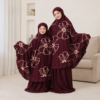 Mukena Couple Anak & Bunda - Mukena Rayon Premium Marwah Jumbo Adem Nyaman Motif Bunga