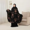 Mukena Marwa Hitam Mukena Rayon Premium Marwah Jumbo Adem Nyaman Motif Bunga