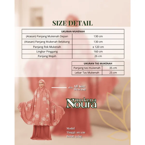 Mukenah Naura Mukena Rayon Premium Noura Jumbo Adem Nyaman Motif Bunga