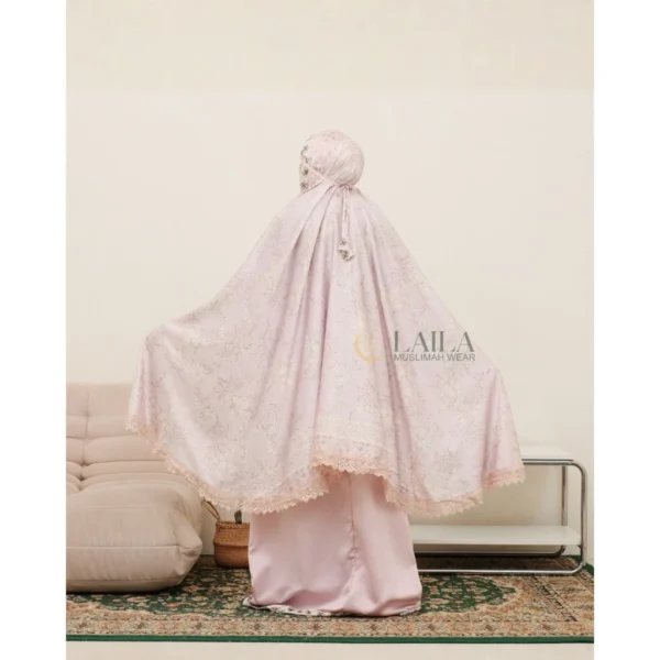Mukenah Sakura Blossom v2 Mukena Dewasa Jumbo Premium Signature Silk Laila Tsamirah Series Atasan Bawahan