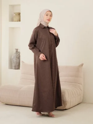 Gamis Madeena Stripe – Gamis Dewasa Semiwool Premium Adem & Anggun