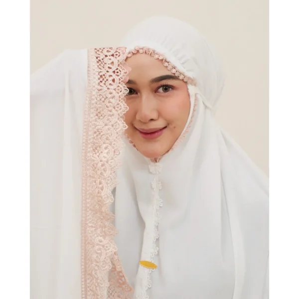 Mukenah Jumana Blanc White Series - Mukenah Putih Rayon Premium Dewasa Renda